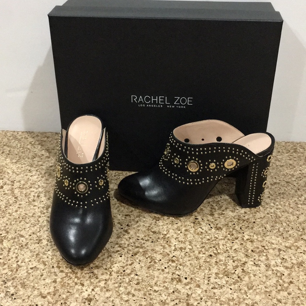 Rachel Zoe Eyelet Embellished Leather Mule